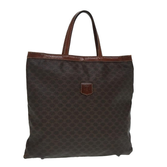 CELINE Macadam Canvas Hand Bag PVC Leather Brown Auth 92565 - Picture 1 of 16